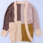 Brown Color Block Loose Open Front Knitted Cardigan
