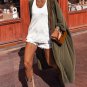 Green Lightweight Long Sleeve Open Front Duster Cardigan