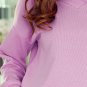 Purple Knitted V Neck Buttoned Cuffs Sweater