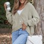 Gray Buttons Front Pocketed Sweater Cardigan