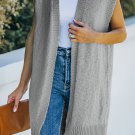 Gray Basic Vest Cardigan Sweater
