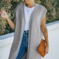 Gray Basic Vest Cardigan Sweater