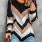Black Chevron Colorblock Knit Sweater