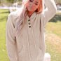 Apricot Waffle Knit Buttons Hooded Sweater with Pocket