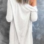 White Solid Color Open-Front Buttons Cardigan