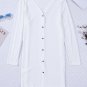 White Solid Color Open-Front Buttons Cardigan