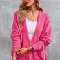 Rose Buttons Front Pocketed Sweater Cardigan