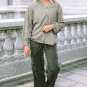 Green Exposed Seam Buttons Front Waffle Knit Cardigan
