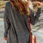 Gray Heather Knit Pocketed Button Front Cardigan