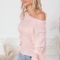 Pink Ribbon Bow Knot Dolman Sleeve Sweater