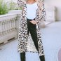 Leopard Pocketed Open Front Duster Cardigan