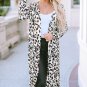 Leopard Pocketed Open Front Duster Cardigan