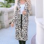 Leopard Pocketed Open Front Duster Cardigan