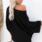 Black Exposed Seam Ribbed Knit Dolman Top