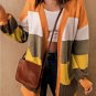 Open Front Pocketed Colorblock Cardigan