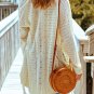 Beige Tasseled Hollow out Cable Knit Cardigan