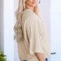 Apricot Exposed Seam Ribbed Knit Dolman Sweater