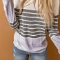 Gray Striped Colorblock Sweater