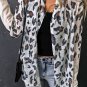 White Vintage Leopard Print Open Cardigan