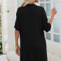 Black Dolman Half Sleeve Pocketed Long Cardigan