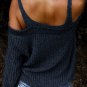 Dark Blue Dew Shoulder Juliette Knitted Sweater