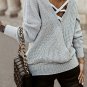 Gray Cross Back Hollow out Sweater
