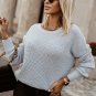 Gray Cross Back Hollow out Sweater