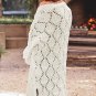 White Rhombus Hollowed Knit Open Front Cardigan