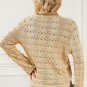Khaki Hollowed Knit Asymmetric Drawstring Sweater
