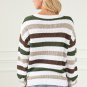 Stripe Crochet Hollow out Knit Sweater