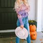 Pink Color Block Hollow Knitted Loose Sweater