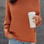 Orange Oversized Chunky Batwing Long Sleeve Turtleneck Sweater