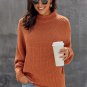 Orange Oversized Chunky Batwing Long Sleeve Turtleneck Sweater