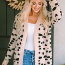 Leopard Animal Spotted Pattern Open Front Cardigan