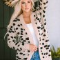 Leopard Animal Spotted Pattern Open Front Cardigan