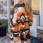 Orange Western Tribal Aztec Print Cardigan
