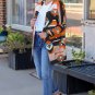 Orange Western Tribal Aztec Print Cardigan