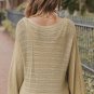 Apricot Lantern Sleeve Eyelets Textured Knit Sweater