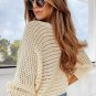 Apricot Open Knit Bracelet Sleeve Sweater