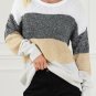 Multicolour Color Block Drop Shoulder Knit Sweater