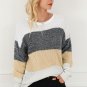 Multicolour Color Block Drop Shoulder Knit Sweater