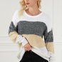 Multicolour Color Block Drop Shoulder Knit Sweater