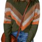 Multicolor Chevron Striped Drop Shoulder Sweater