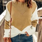Two-Tone Chevron Pullover Sweater