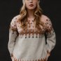 Multicolor Mixed Geometric Detail Raglan Sleeve Sweater