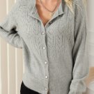 Hollow Out Buttoned Knit Cardigan