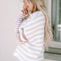 Stripe Blocked Drop Shoulder Slouchy Sweater