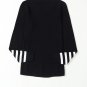 Black Striped Sleeve Plain Knit Sweater