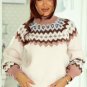 Khaki Geometric Pattern Ribbed Trim High Neck Sweater