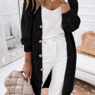 Black Hollow out Openwork Knit Cardigan